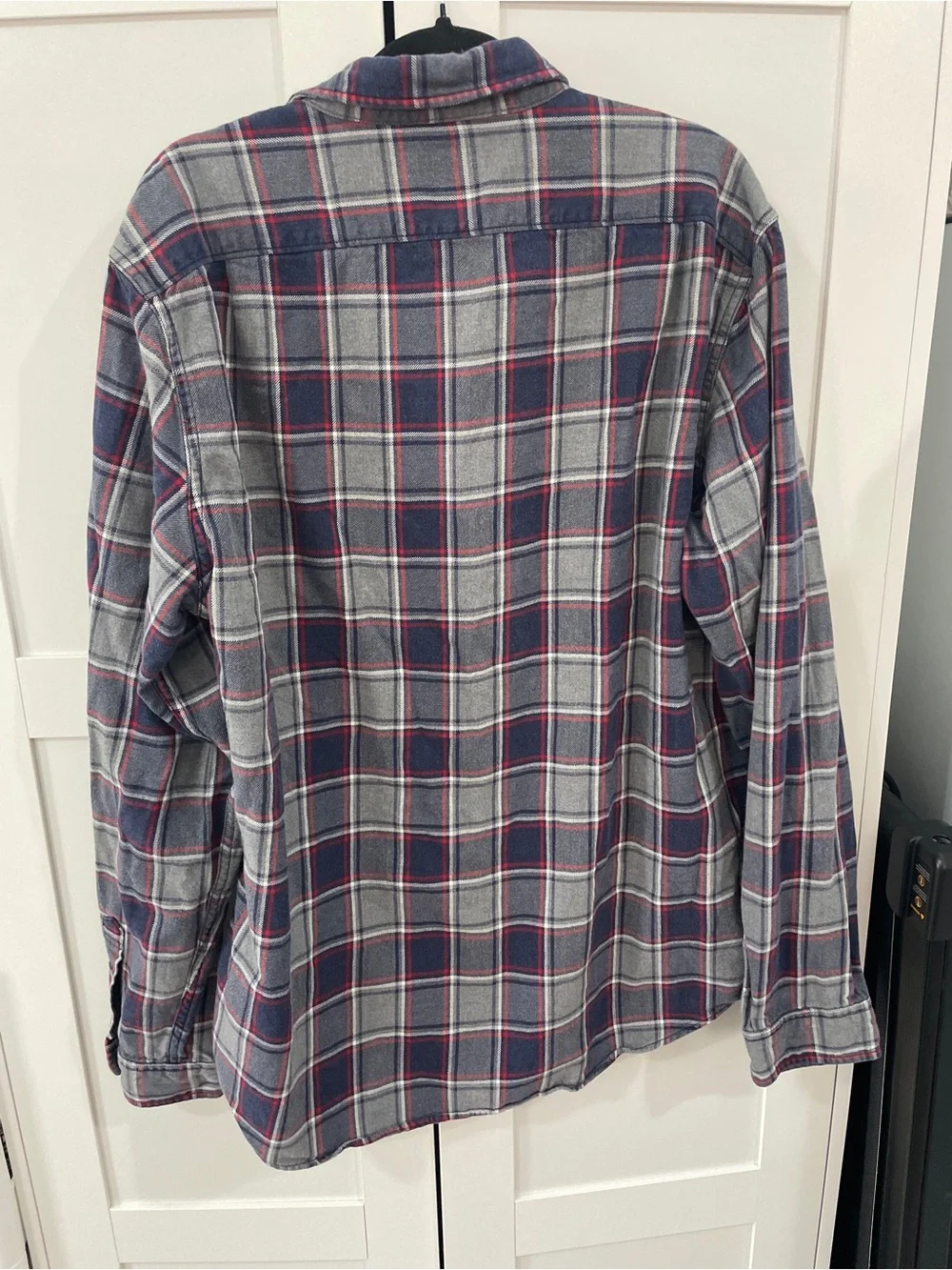 J. Crew Men's Navy, Gray & Red Plaid Button-Down Shirt
